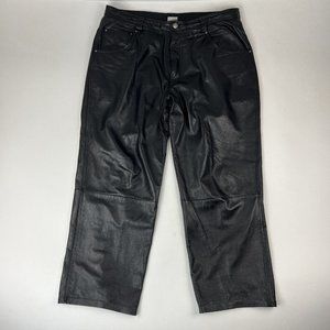 M. Julian Black Wilson Leather Biker Motorcycle Pants Mens Size 36